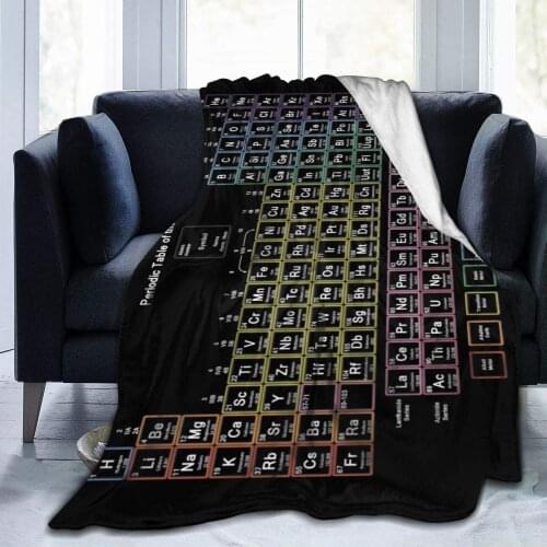 Periodic Table Flannel Fleece Blanket, Super Soft Micro-Velvet Blanket, Super Soft Hypoallergenic Plush Bed Sofa Living Room