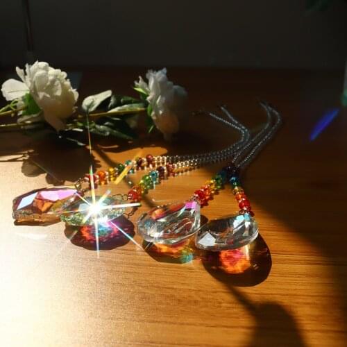 Crystal Pendant Colorful Beads HANGing Drop for Outdoor Indoor Garden Window Wedding Curtain Chandelier DIY Decorations