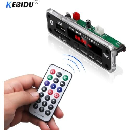 KEBIDU USB TF Radio FM AUX Wireless Bluetooth 5V 12V WMA MP3 Audio 3.5mm MP3 Player Decoder Board Module For Car for iPhone