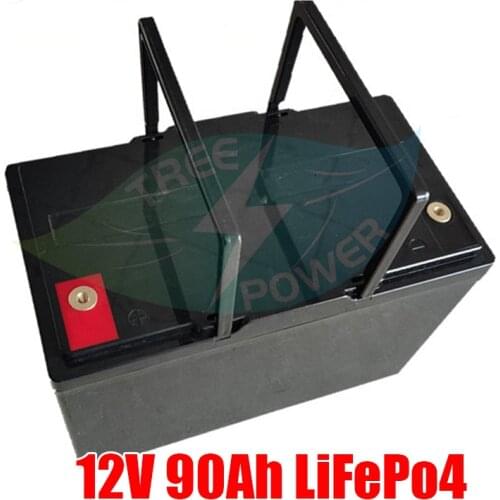 12V 90AH LiFePo4 lithium battery pack with BMS bluetooth fuction for camping car not 100Ah+ 10A charger