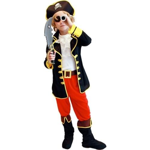 Halloween Costumes Kids Boys Pirate Costume for Children Captain Jack Cosplay set Birthday Party Fancy Clothes 2021