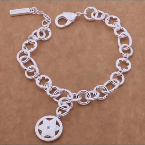 Beautiful fashion 925 sterling silver charm Bracelet Gorgeous jewelry Hanging a star /aznajqua clzaldga AH106