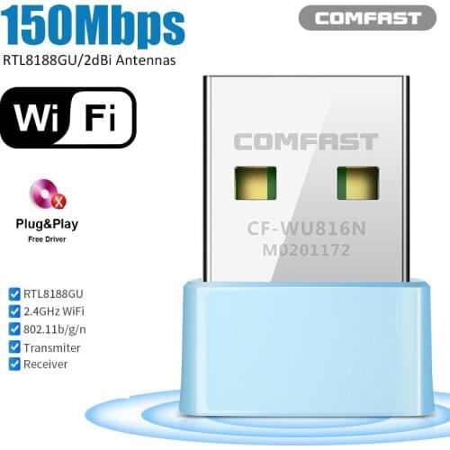 Mini WiFi Adapter Free Driver USB WiFi Adapter Wi Fi Dongle 150M Network Card Ethernet Wireless Wi-Fi Receiver for PC computer