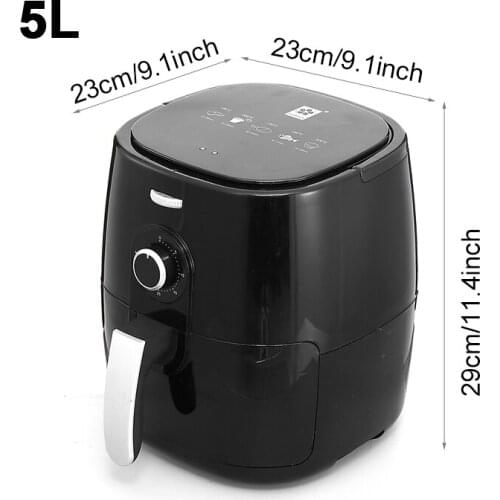 2000W 5L Multifunction Air Fryer Chicken Oil free Air Fryer Health Fryer Pizza Cooker Timing Electric Deep Airfryer