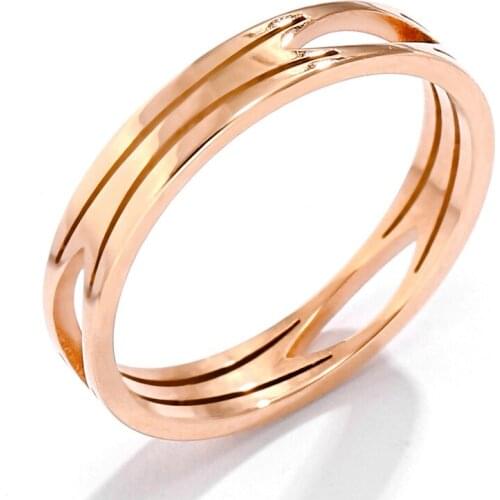 Fashion Simple Rings For Women Rose Gold Color Wedding Female Ring Gift Jewerly Accessories Rings