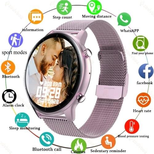 2021 Fashion Women Bluetooth Call Smart Watch IP68 Waterproof Heart Rate Smartwatch For Xiaomi Huawei Watch Phone Support Hebrew