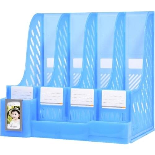 Y8AC Tabletop File Organizer Holder 4-layer Vertical File Holder Document Organizer Case Ideal for School Desk Organization