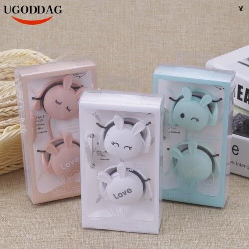 New 3.5mm Cute Rabbit Cartoon Stereo Earphone Headphone With Ear-hook Sports Headset For Girls Kids Xiaomi Mobile Phone Gift Mp3