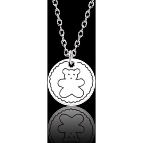 Cute Bear Necklace Retro Round Metal Animal Pendant Necklaces For Women Girls Jewelry Gifts