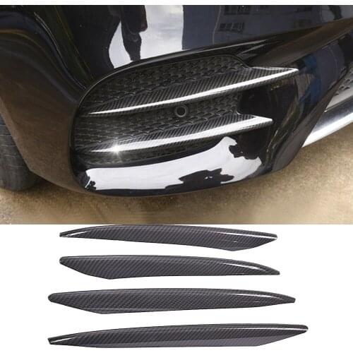 4pcs Carbon Fiber Look Car Front Fog Light Lamp Grille Grill Slats Cover Trim For Mercedes Benz W213 E Class 2016 2017 2018