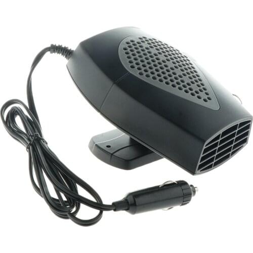 Portable Car Heater 12V 150W Fast Heating Quickly Defrosts Defogger Plugs Into Cigarette lighter Gray