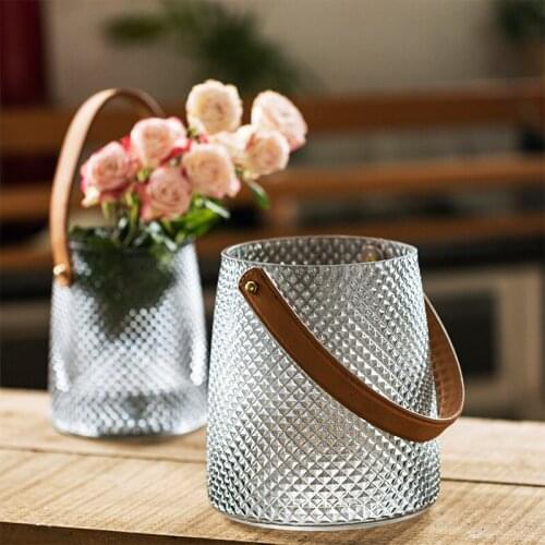 Clear Vintage Glass Flower Vase Decorative Glass Bottles Mini Flower Vases Glass Bud Vase Unique Shapes for Home Decoration