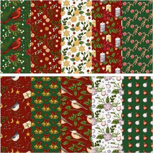 Christmas DIY Craft Fabric Sewing Squares Cotton Craft Fabric For Patchwork Soft And Comfortable Easy To Fold Or Sew Expert