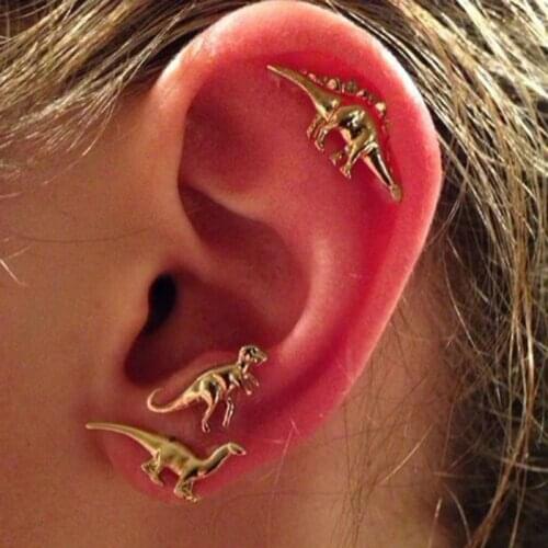 6 Pcs /set New Dinosaur Earrings Cute Earring Oorbellen Couples Earrings Fashion Jewelry Earirngs For Women Wholesale