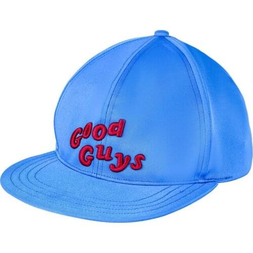 Takerlama Good Guys Chucky Cosplay Hat For Kids Blue Cotton Caps Letter Printed Adjust Baseball Cap Halloween Party Props