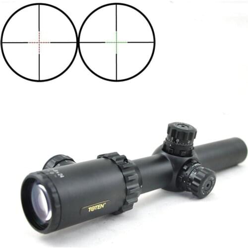 TOTEN 1-8X24 Riflescopes Long Eye Relief Hunting Aim Optics Sight ar15 m4 Tactical illuminated Reticle Rifle Scope ak