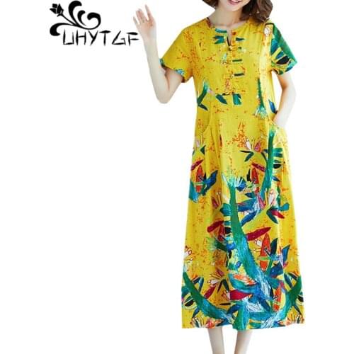 UHYTGF Linen Summer Dresses
