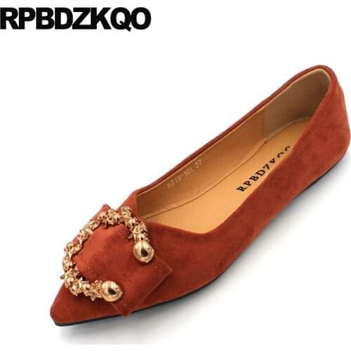 Chinese Pointed Toe Rubber Sole Casual Large Size Designer Flats Cheap Shoes China Slip On Suede Spring Autumn Women 2021 Ladies