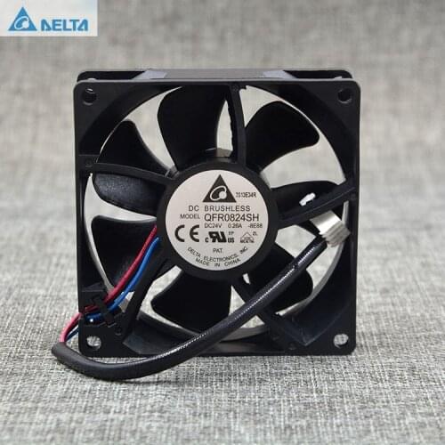 For delta QFR0824SH 8025 24V 8cm 0.26A 3 line cooling fan 54.6CFM 4300RPM