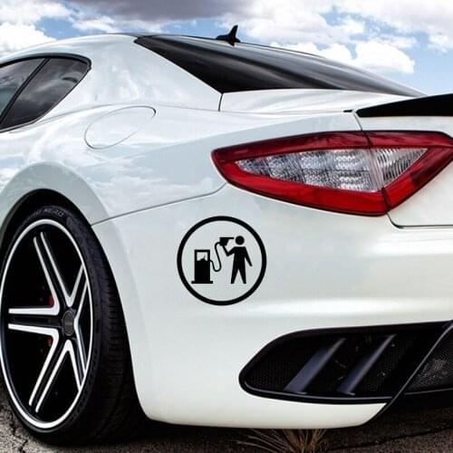 15*15cm Car sticker funny gas fuel tank vinyl Funny Car Window Bumper Novelty JDM Drift Vinyl Decal Sticker