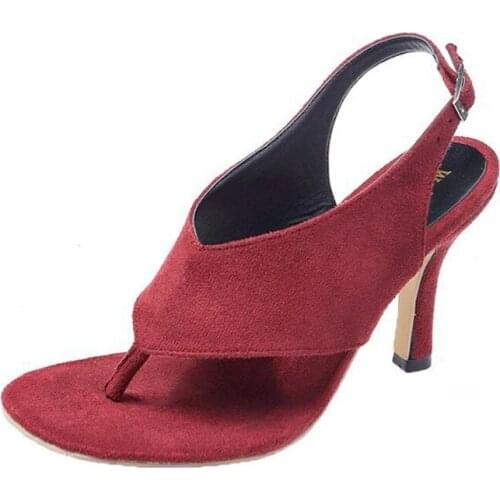 Womens shoes new fashion suede hermitage high heels soft soles comfortable anti-slip sandals plus-size shoes