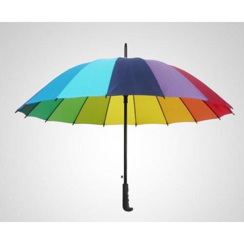 Rainbow Golf Fishing Umbrella Unisex Parasol Wedding Party Favors gift Sunny and Rainy Umbrellas 16k Windproof drop shipping