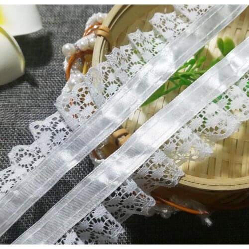 1Yards High Quality Lace Fabric Guipure Craft Lace Ribbon 3cm White Lace Trim DIY Sewing Dress Trimmings Decoration dentelle FR6