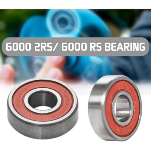 2pc 6000 2RS/6000 RS Ball Bearing 10x26x8mm Red Sealed Rubber Shields Deep Groove Ball Bearing Stainless Steel Sealed Bearing