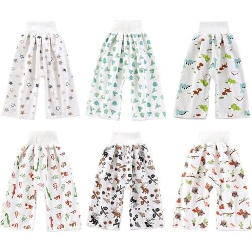 2 in 1 Comfy Baby Diaper Skirt Shorts Cotton Waterproof Absorbent Washable Potty Training Nappy Pants