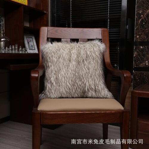 2021 One Side Plush Sofa Pillow Cover Solid Two-Side Long Soft Fur Back Cushion Pillow New Bedside Cushion Without Pillow Core