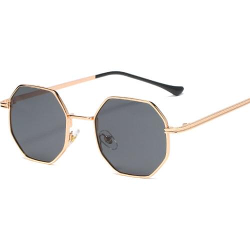 2019 Retro polygon sunglasses Men Women Luxury pink Lens Round Sunglasses Vintage Small frame Mirror color sunglasses