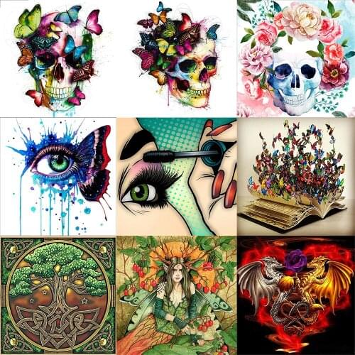 3D DIY Art Diamond Painting Diamond Painted Head Skull Pattern Diamond Mosaic Full Embroidery Home Decoration