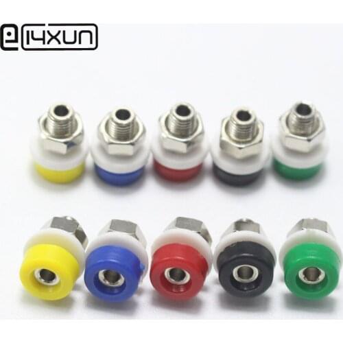 5pcs 2mm Banana Plug Jack Panel Terminal Connector 2mm Banana Socket 10A Binding Post Red Black Yellow Blue Green