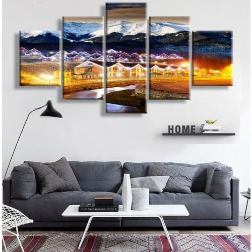 5d Diamond Painting Full Square Christmas Night Light Scene Painting For Living Room 3d DIY Diamond Embroidery mosaic drill 5pcs