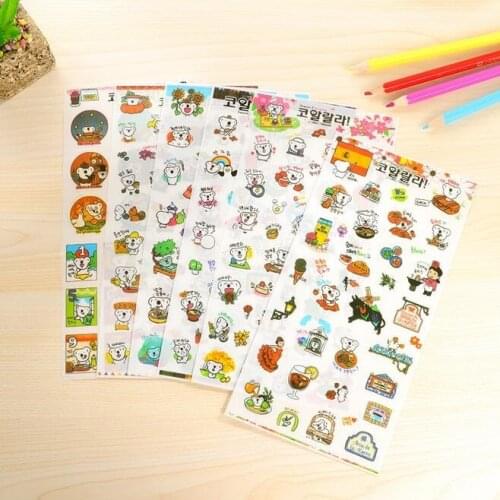 6sheets/pack Kawaii Koala Paper sticker hot sell Students' decoration Diary stickers office school supplies