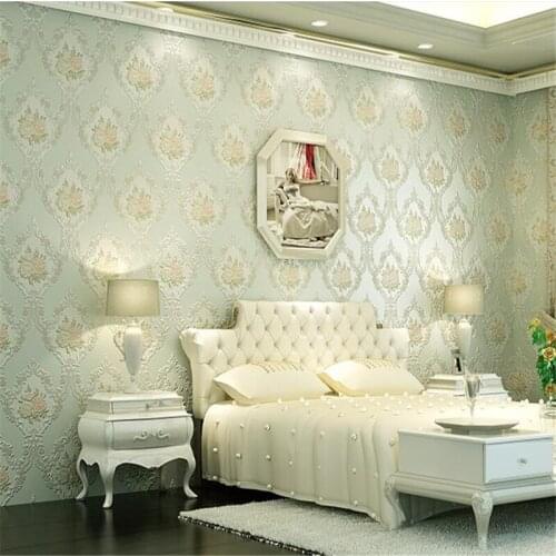 Beibehang behang Simple European high-end wallpaper embossed 3D mural bedroom wallpaper home decoration wall paper for kids room