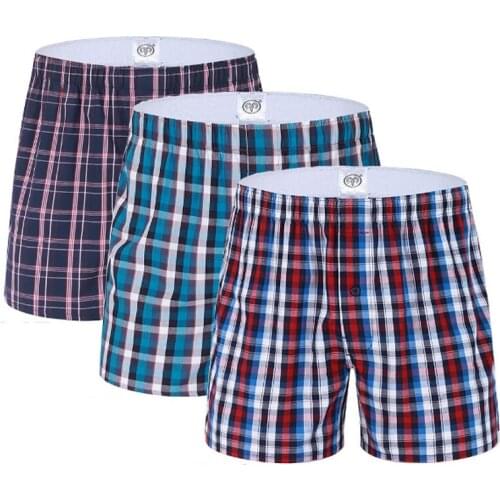 Men Underwear Boxer Homme Leisure Cotton Cueca Boxers Mens Boxer Shorts Underwear Man Male Boy Underpant Woven Cotton for Floor