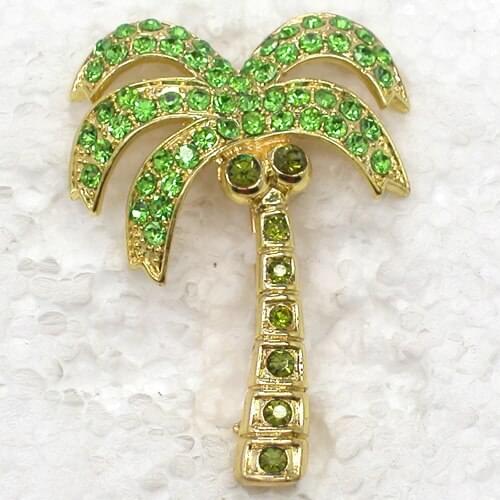 Rhinestone Coconut Palm Pin brooches C849 K2