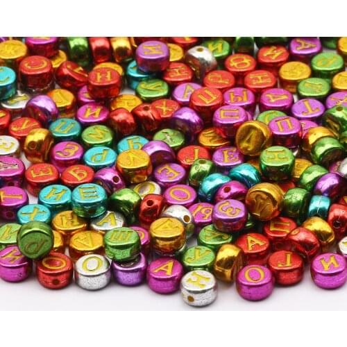 Color Round Mix Acrylic Letter Beads 4x7mm Alphabet Spacer Beads Loose Beads For Jewelry Beads Diy Necklace Bracelet Accessories