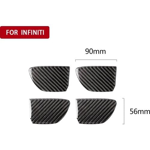 Carbon Fiber Car Inner Door Bowl Decorative Trim Sticker Fits for Infiniti Q50 Q50L 14-19