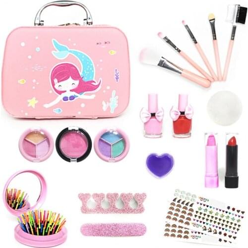 Kids Makeup Washable Pretend Play Cosmetics Set Beauty Makeup Kit Children Girls Princess Toy Birthday Gift