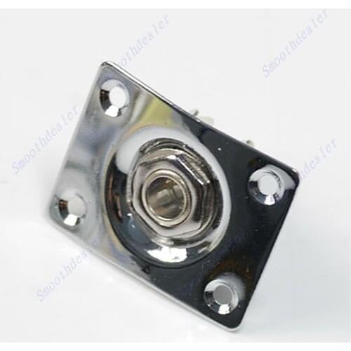 Guitar Jack Plate + Output Socket Chrome Rectangle For Gibson Epiphone Y51D