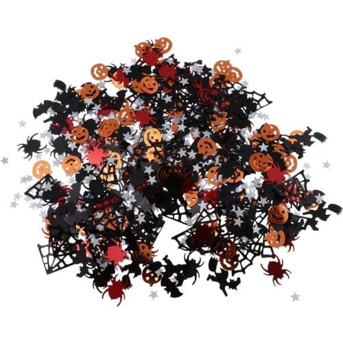 Halloween Pumpkin Spider Bat Confetti Table Sprinkles Party Decor