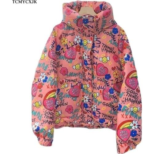 Korean Winter Duck Down Jacket Women 2021 Candy Rainbow Plus Size Short Hooded Jacket For Women Drawstring Hem Warm Snow Coat