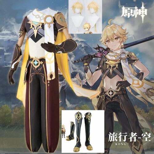 Custom Size Game Genshin Impact Traveler Lumine Cosplay Costume Halloween
