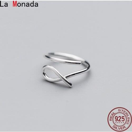 La Monada Line Knot Women Ring 925 Sterling Silver Minimalist Rings For Women 925 Silver Fine Jewerly Rings Woman Open