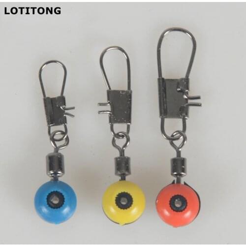 LOTITONG 20Pcs Space Beans Fishing Connector Float Connector Rolling Swivel Fishing Supplies with Box Carry Fishing Tackle tool