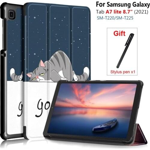 Magnet Kids Stand Leather Case for Samsung Galaxy Tab A7 Lite 8.7" 2021 SM-T220 T225 Smart Funda for Galaxy Tab A7 T220 Cover