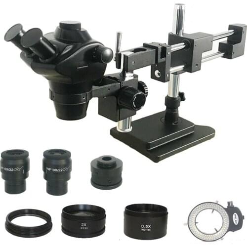 Soldering SMD PCB Repair Industrial double arm boom stand Microscope 8-50X Simul-focal Trinocular Stereo Zoom Microscopio