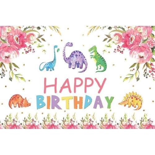 Cute Wild Animals Happy Birthday Party Photography Backdrop Baby Shower Natural Room Decor Photo Booth Studio Prop